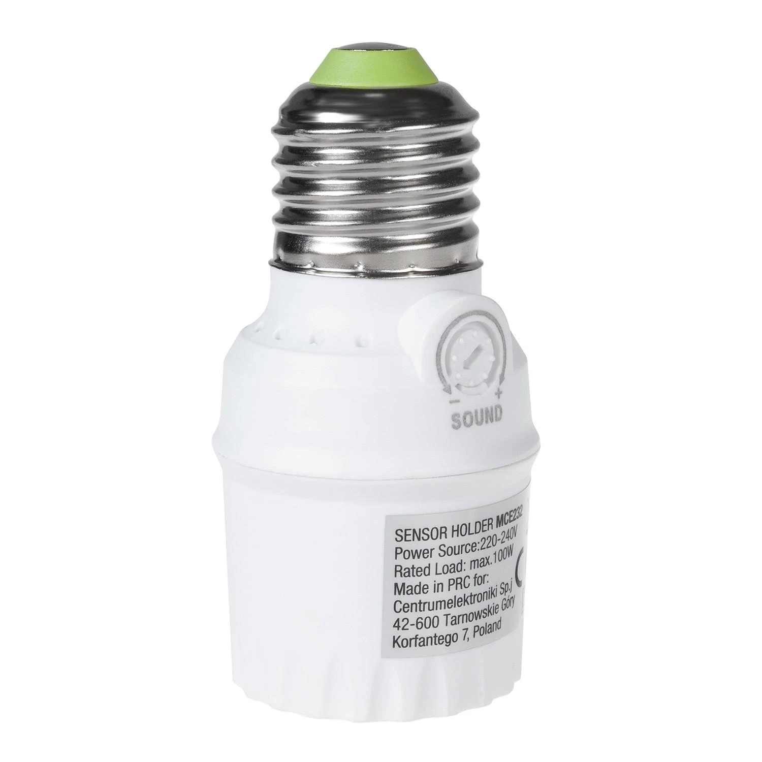 MACLEAN MCE232 Maclean MCE232 E27 lemputės laikiklis su max 100W garso jutikliu 30dB - 90dB diapazonas