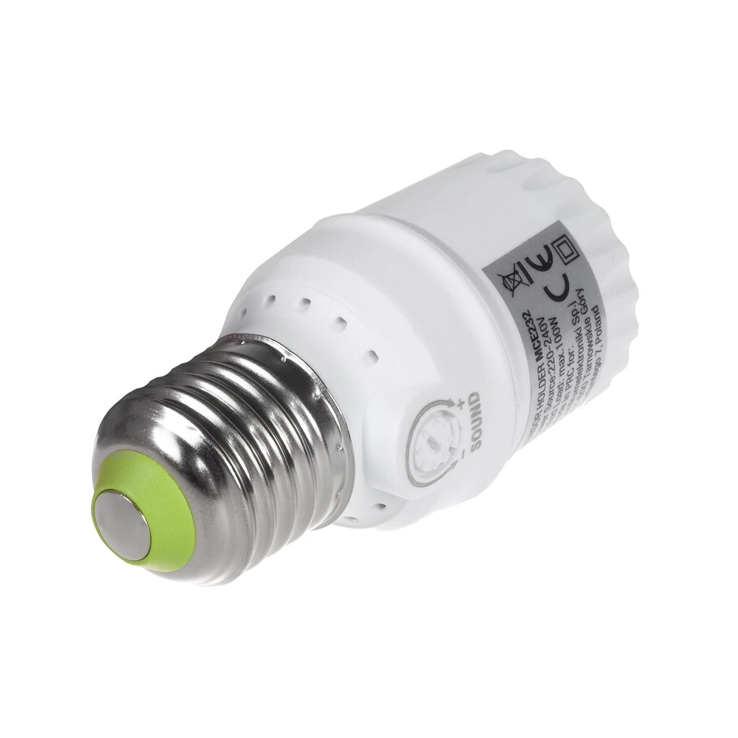 MACLEAN MCE232 Maclean MCE232 E27 lemputės laikiklis su max 100W garso jutikliu 30dB - 90dB diapazonas