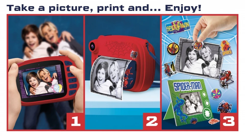 Vaikiškas momentinis fotoaparatas Lisciani Spiderman (Žmogus voras)