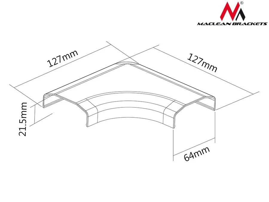 MACLEAN MC-697 W Maclean MC-697 W Dangtelio juostos kabelis Kampinis 127x127x21,5mm plastikas Sistema