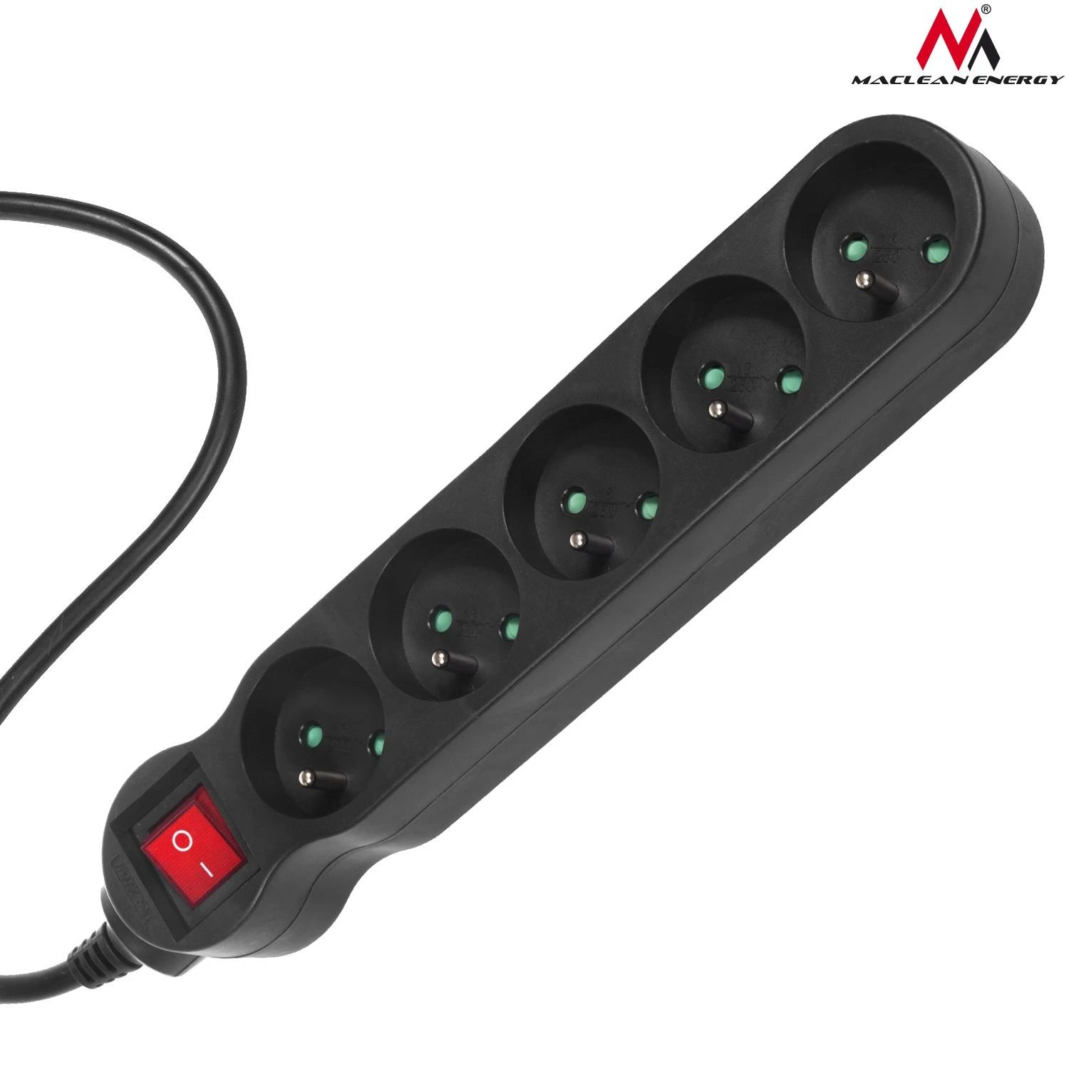 MACLEAN MCE185 Maclean MCE185 Power Strip 5 lizdas su jungikliu 5 m