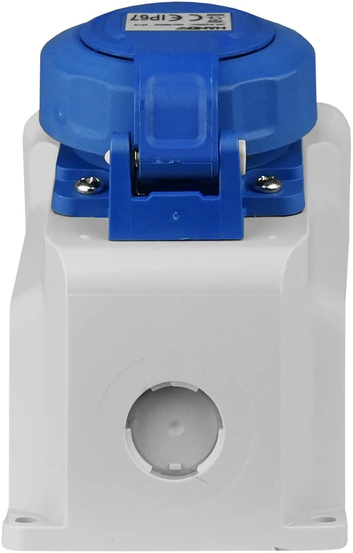 Vandeniui atsparus kombinuotas antmontažinis lizdas + Schuko; 16 A; IP67; Hand Pro