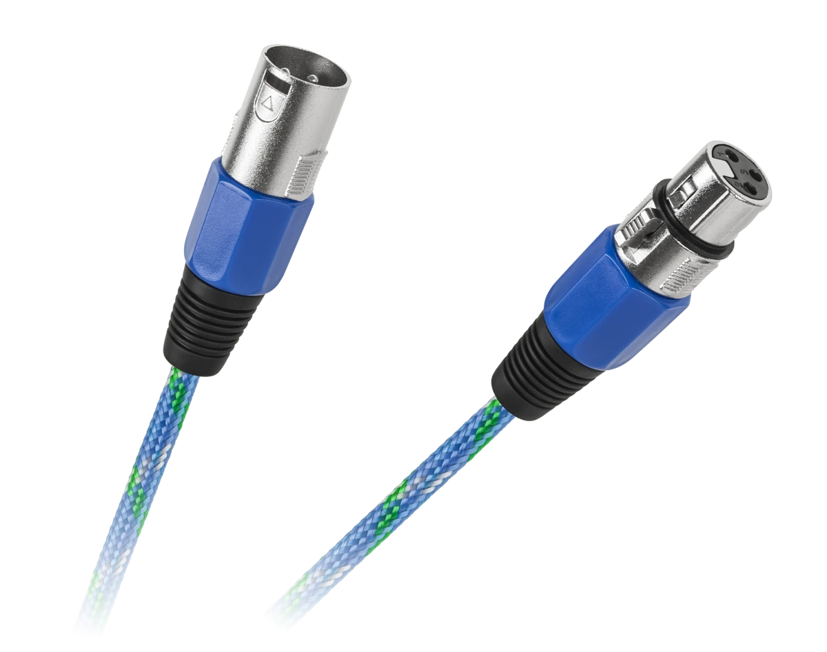 XLR mikrofono laidas su mėlynais antgaliais