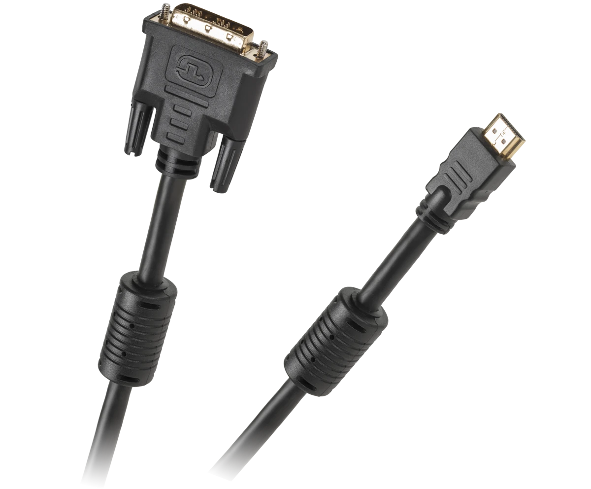 DVI-HDMI kabelis su feritiniais filtrais