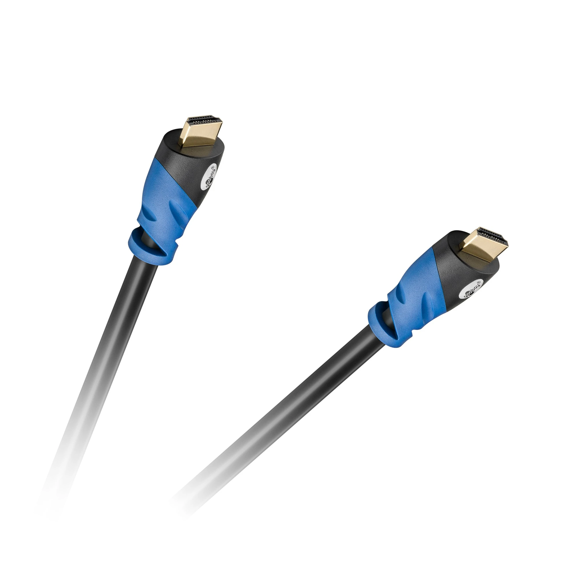 Goobay HDMI laidas su mėlynais laikikliais