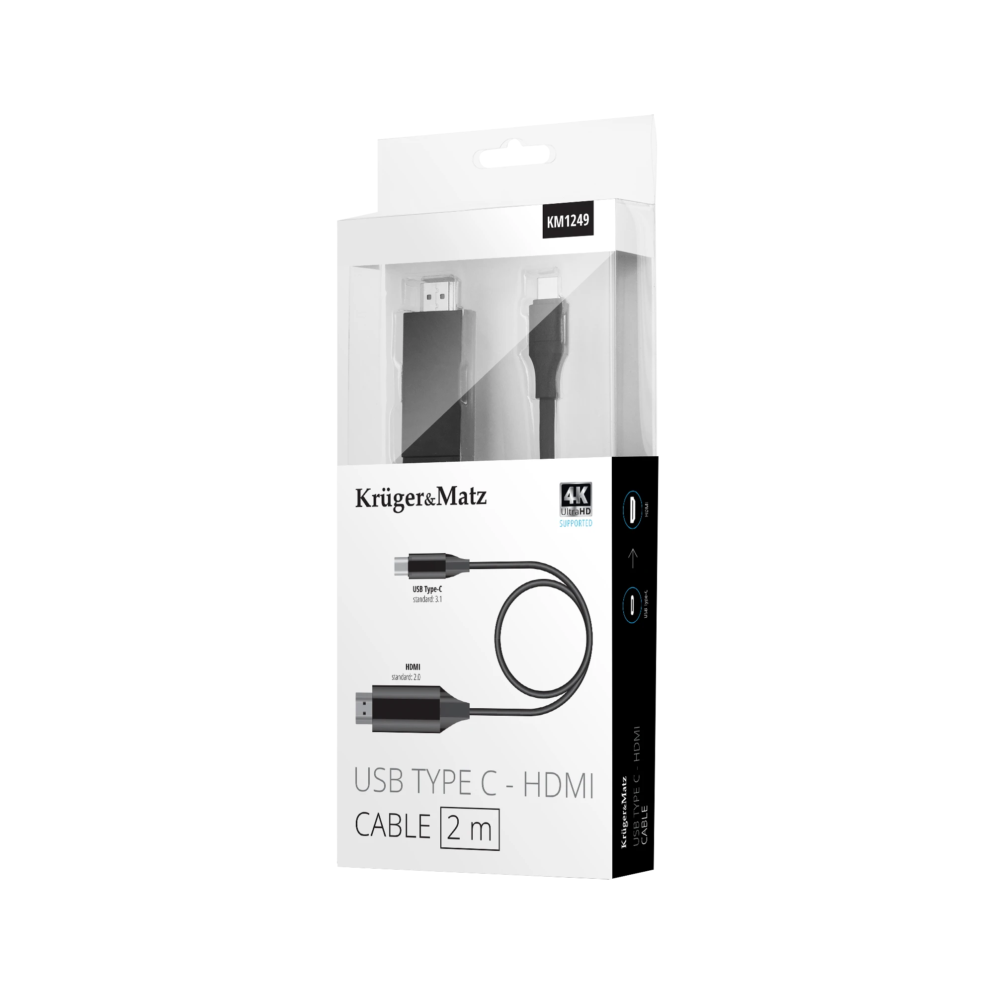 Kruger & Matz HDMI - USB C kabelis 2m