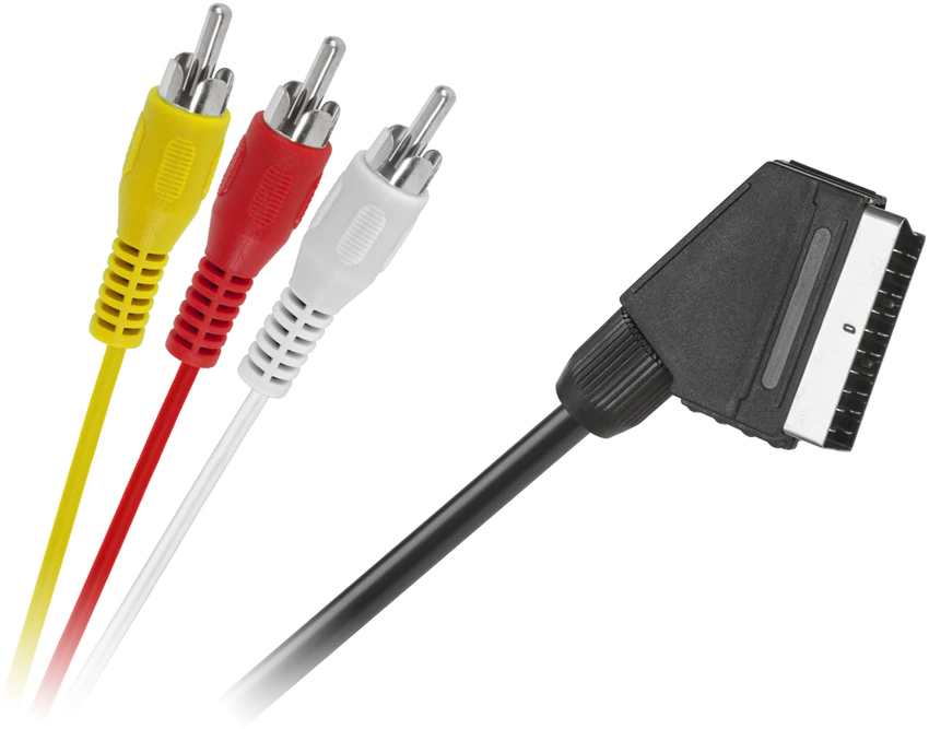 SCART į 3xRCA laidas – vaizdo ir garso jungtys