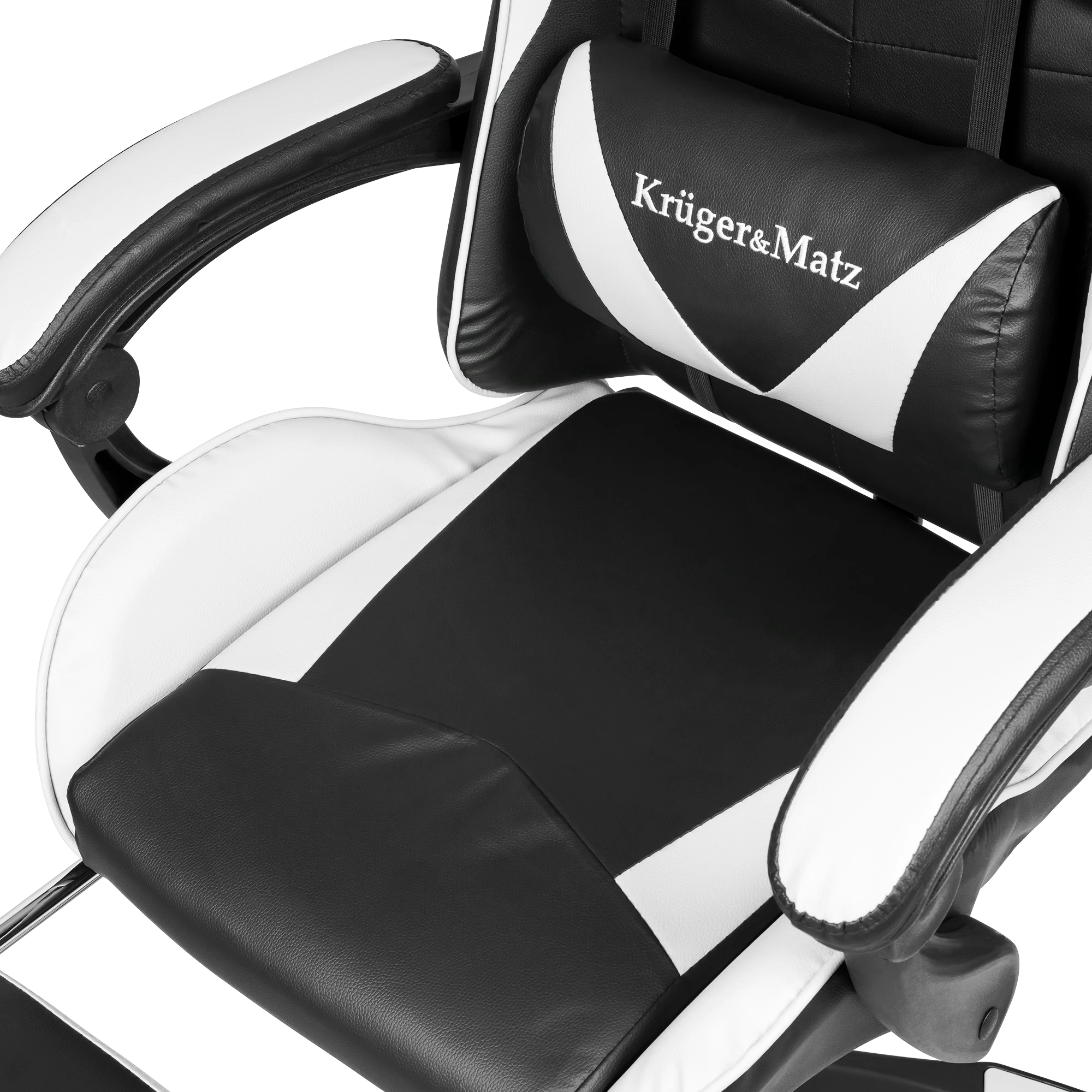 Kruger & Matz GX-150 žaidimų kėdė Juodos ir baltos spalvos