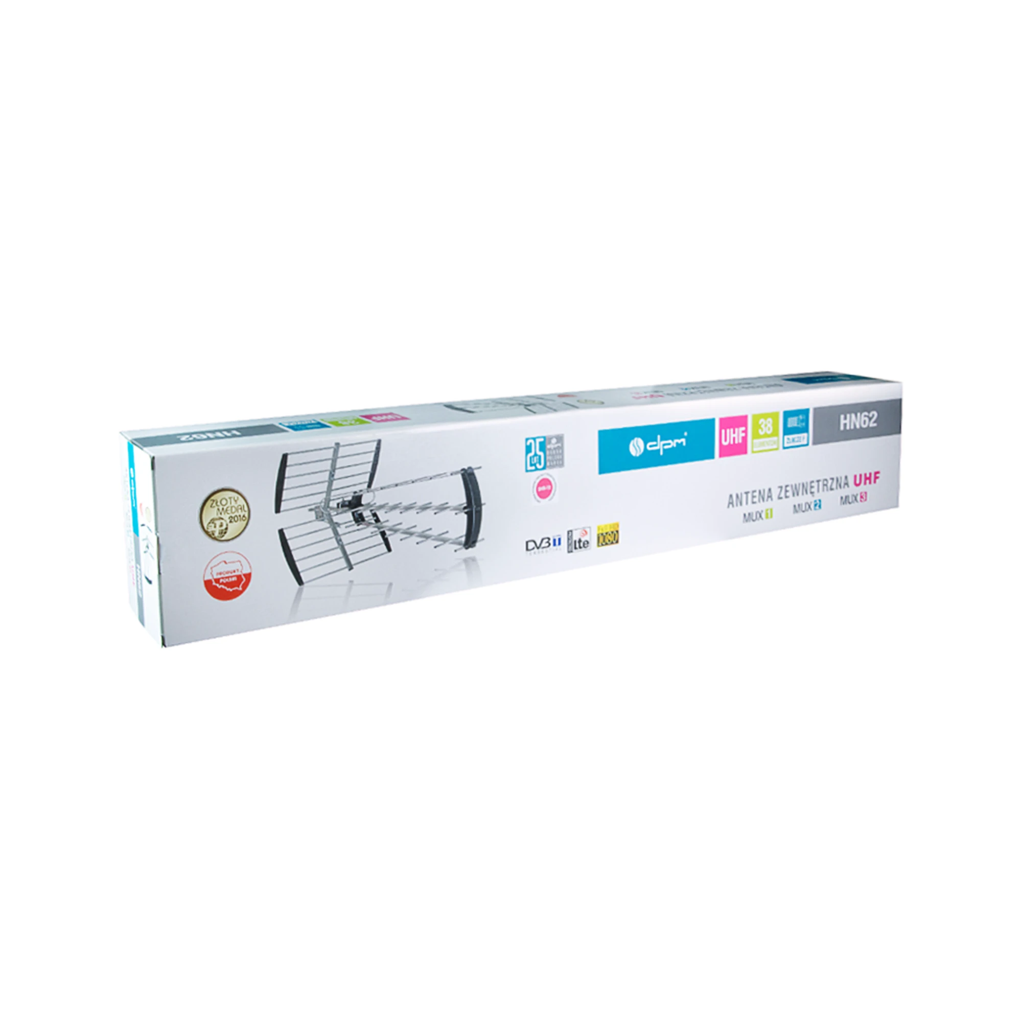 Oem Kryptinė antena DVB-T / DVB-T2 DPM HN62NWZ su LTE filtru, 38 elementai, su stiprintuvu