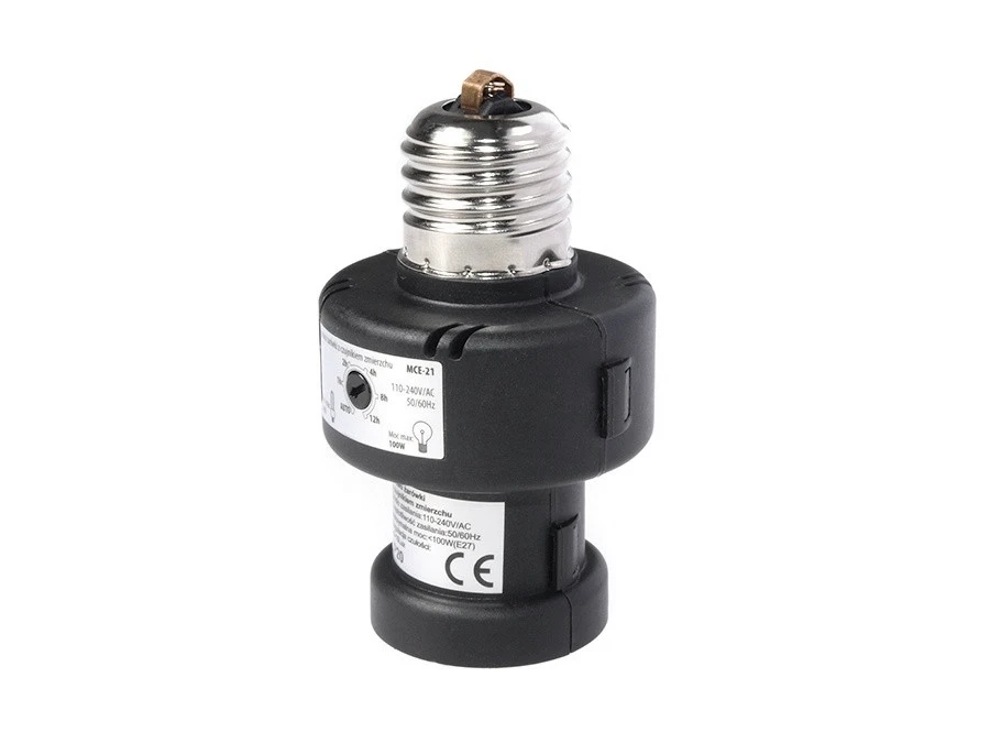 MACLEAN MCE21W Maclean MCE21 W lemputės tvirtinimas su šviesos jutikliu E27 100W baltas