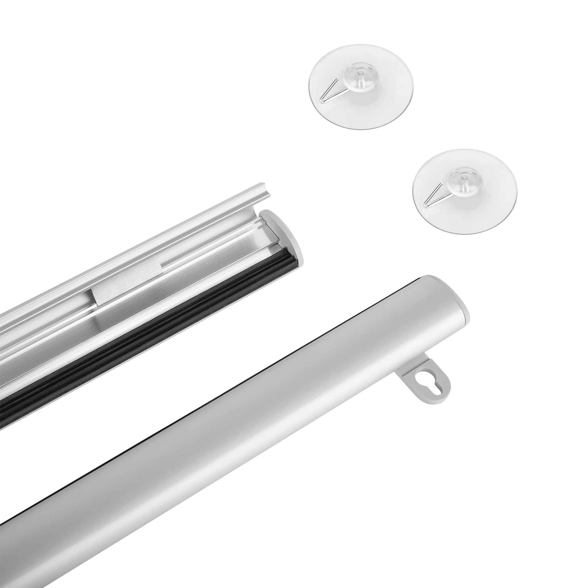 Listwa Oem Aliuminio juostelė plakatui kabinti CLIP 2x70cm + siurbtukas 45mm x2vnt su kabliuku