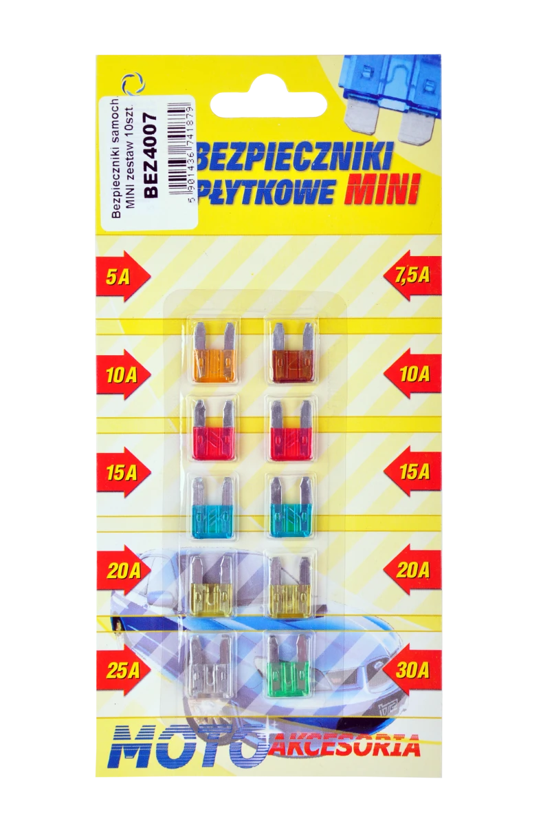 Bezpieczniki Oem Mini automobilio saugiklių komplektas 10vnt.