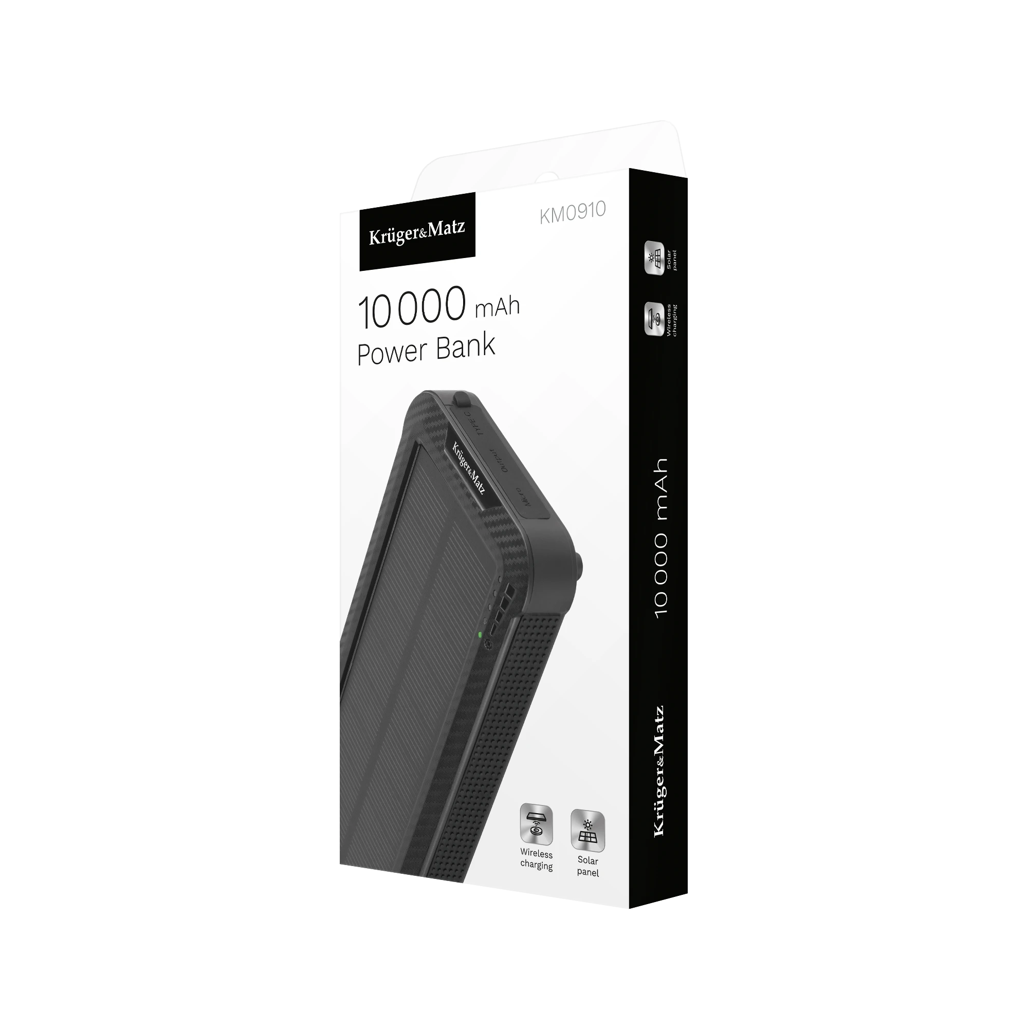 Power Bank Kruger & Matz 10000 mAh Li-pol saulės baterija