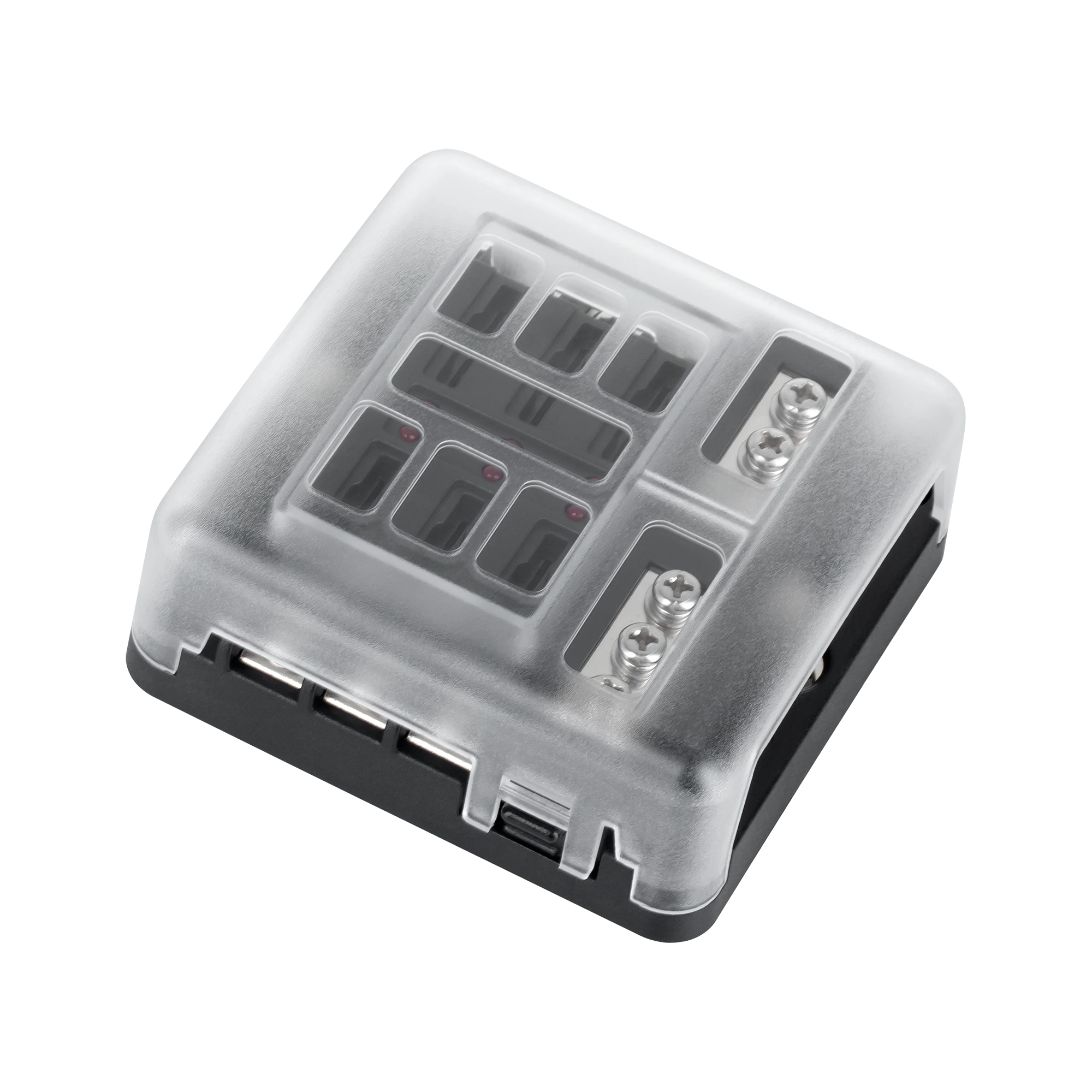 Cabletech Oem FB-6 saugiklių dėžė su neigiamu bėgeliu ir LED