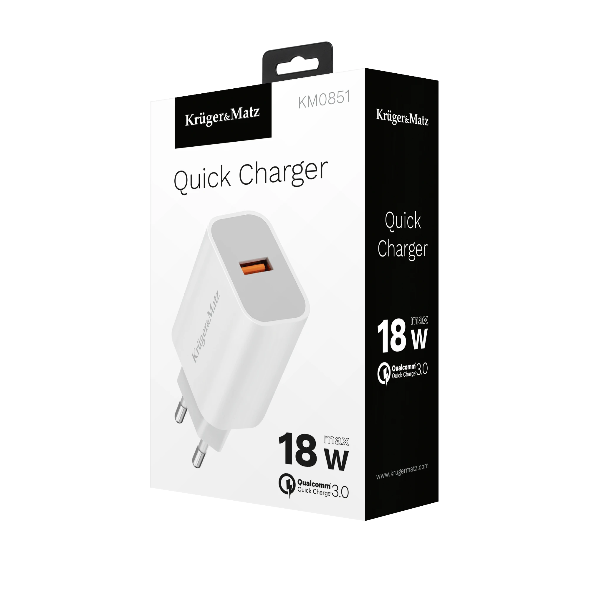 Kruger & Matz sieninis įkroviklis su Quick Charge funkcija