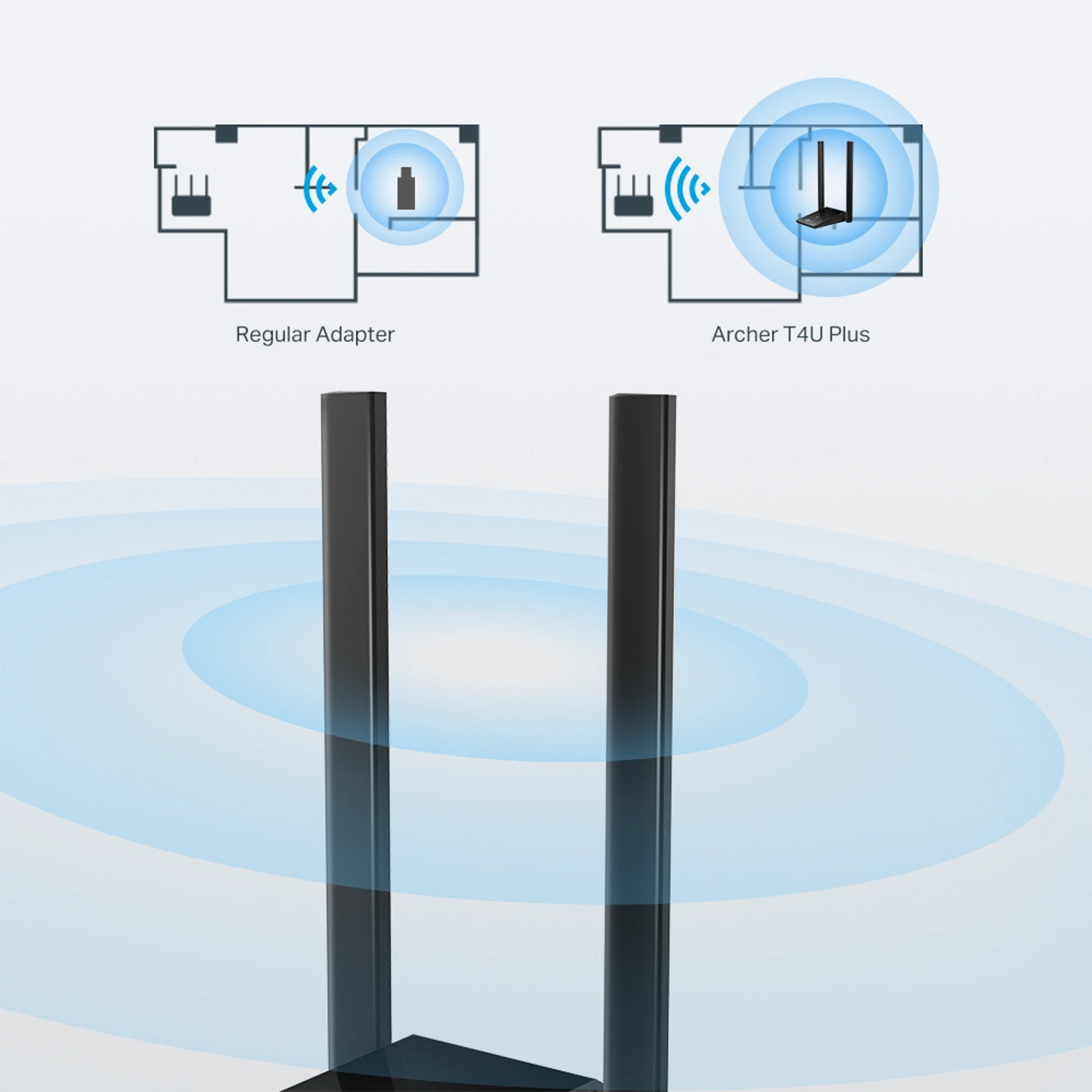 TP-LINK | Archer | 2×External | T4U Plus | 2.4GHz/5GHz | 400+867 Mbit/s