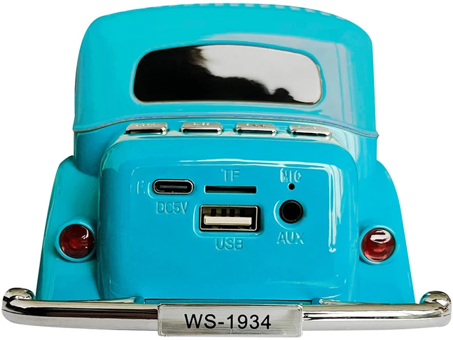 LTC Garsiakalbis bluetooth retro ws-1934 ,10w,radio fm,usb, tf,wyświetlacz led,akumulator 1500mah,mėlyna-balta