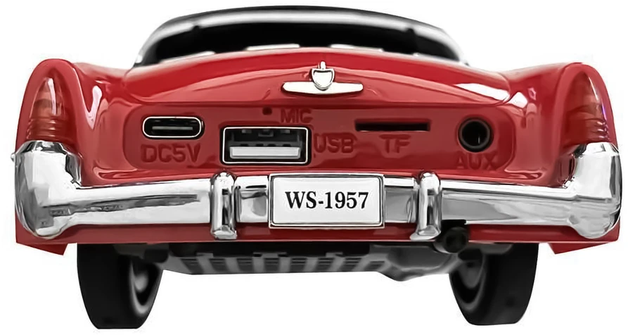 LTC Garsiakalbis bluetooth retro ws-1957 ,10w,radio fm,usb, tf,wyświetlacz led,akumulator 1500mah,raudona