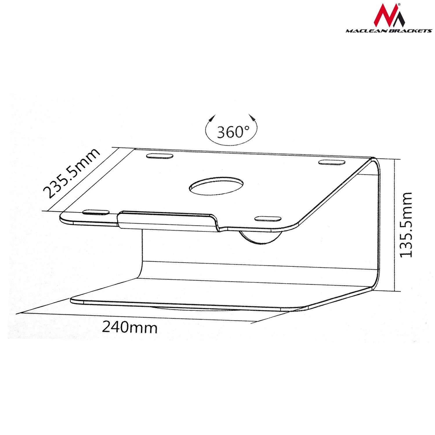 MACLEAN MC-730 Maclean MC-730 Deluxe Aluminum Desktop Stand