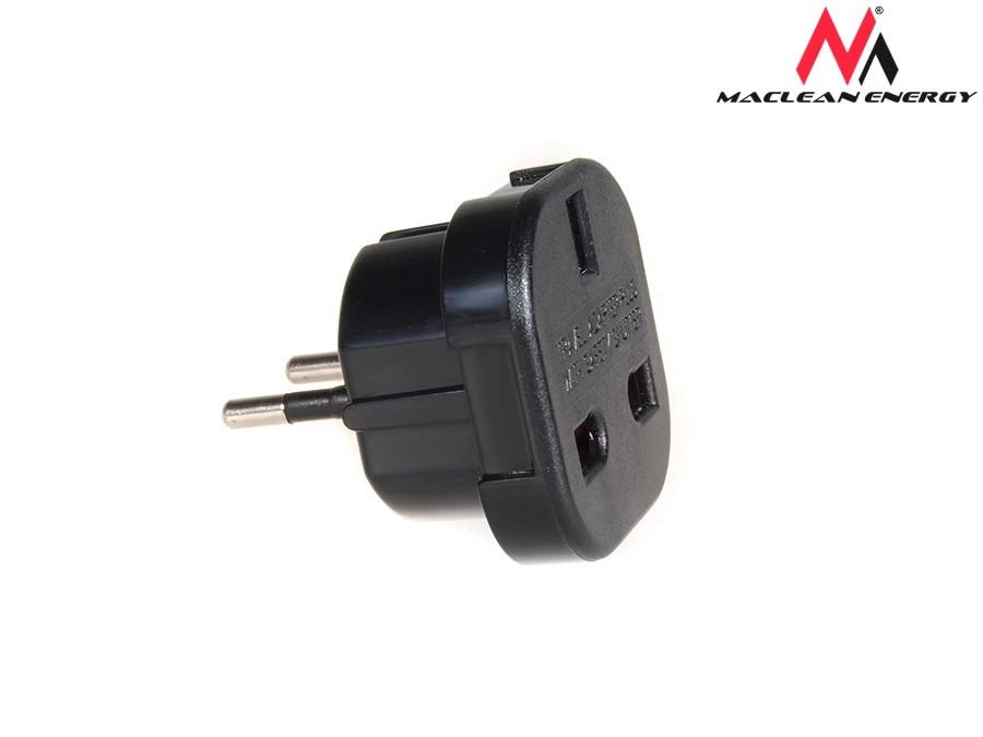 MACLEAN MCE72 Maclean MCE72 Plug Adapteris UK to EU juodas