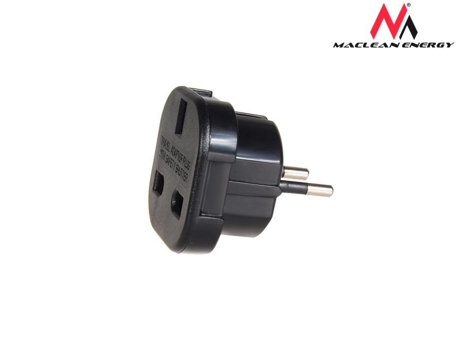 MACLEAN MCE72 Maclean MCE72 Plug Adapteris UK to EU juodas