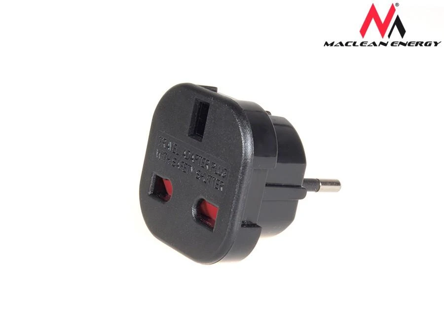 MACLEAN MCE72 Maclean MCE72 Plug Adapteris UK to EU juodas
