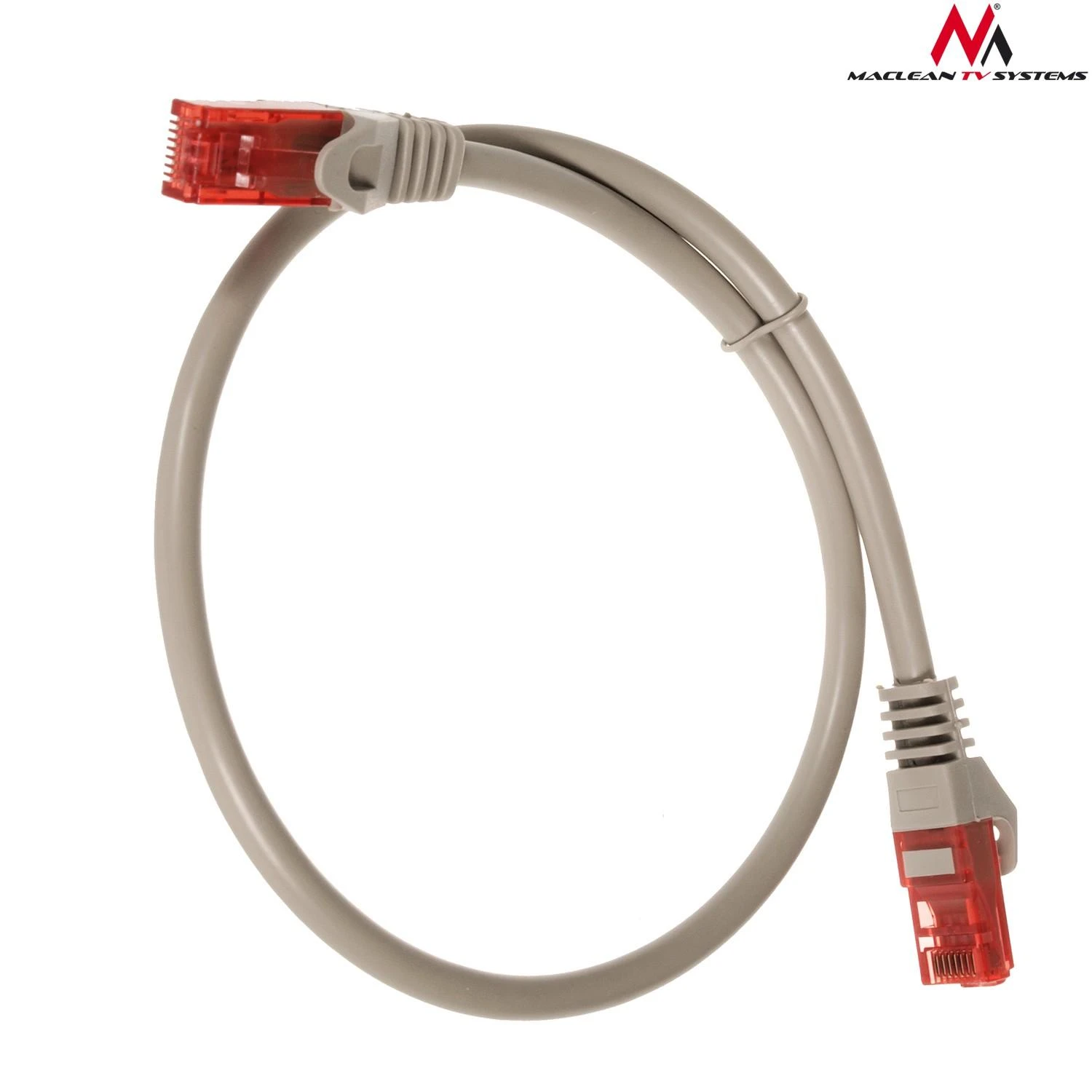 MACLEAN MCTV-300S Maclean MCTV-300S Patchcord UTP cat6 Kabelio kištukas-kištukas 0,5m sidabrinis
