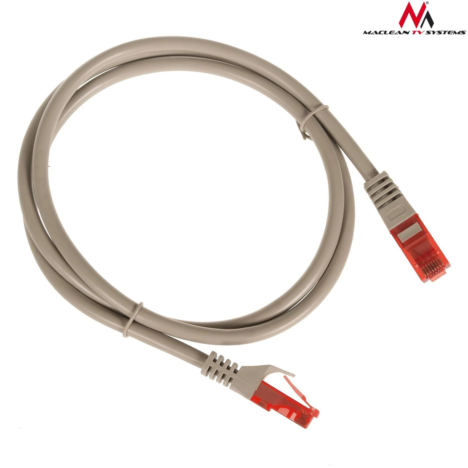 MACLEAN MCTV-301S Maclean MCTV-301S Patchcord UTP cat6 Kabelio kištukas-kištukas 1m sidabrinis