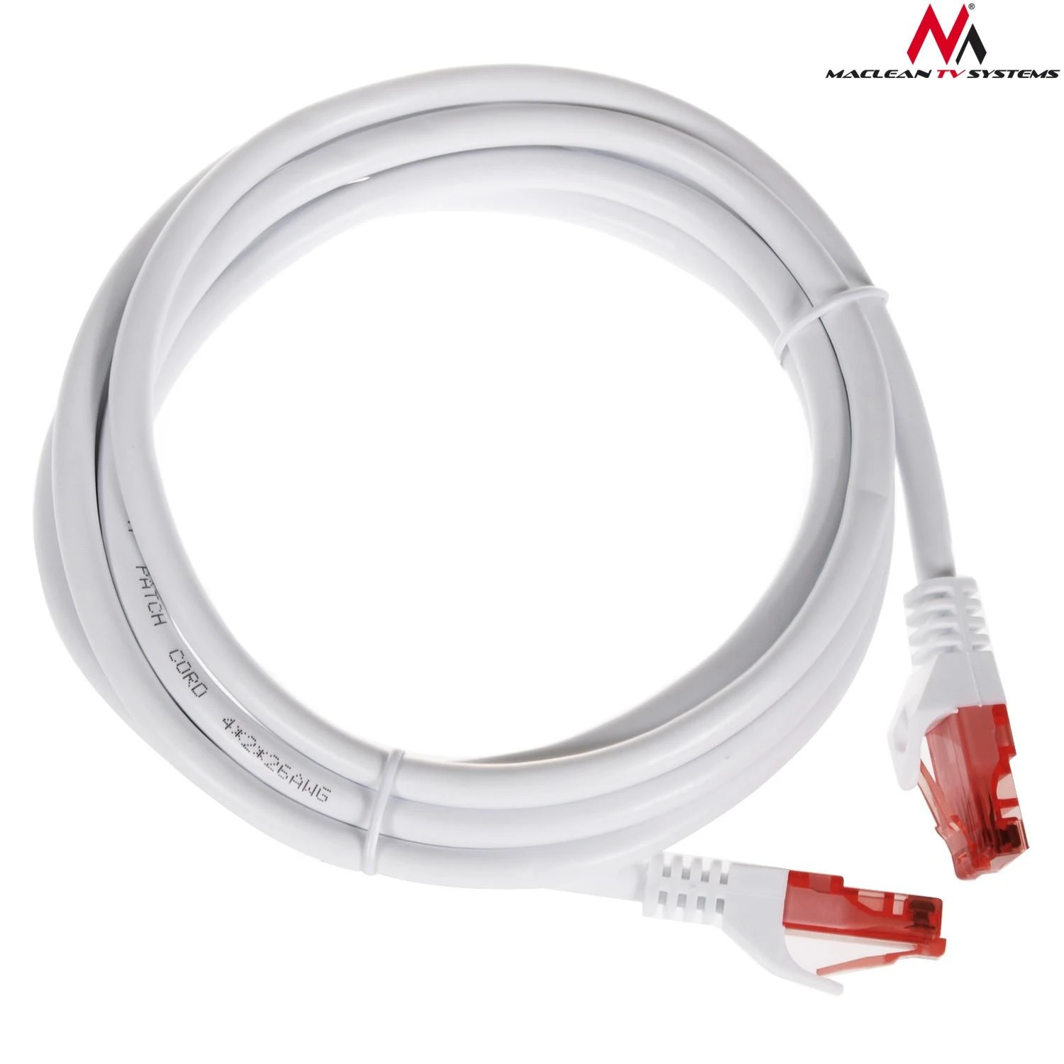 MACLEAN MCTV-302W Maclean MCTV-302W Patchcord UTP cat6 Kabelio kištukas-kištukas 2m baltas