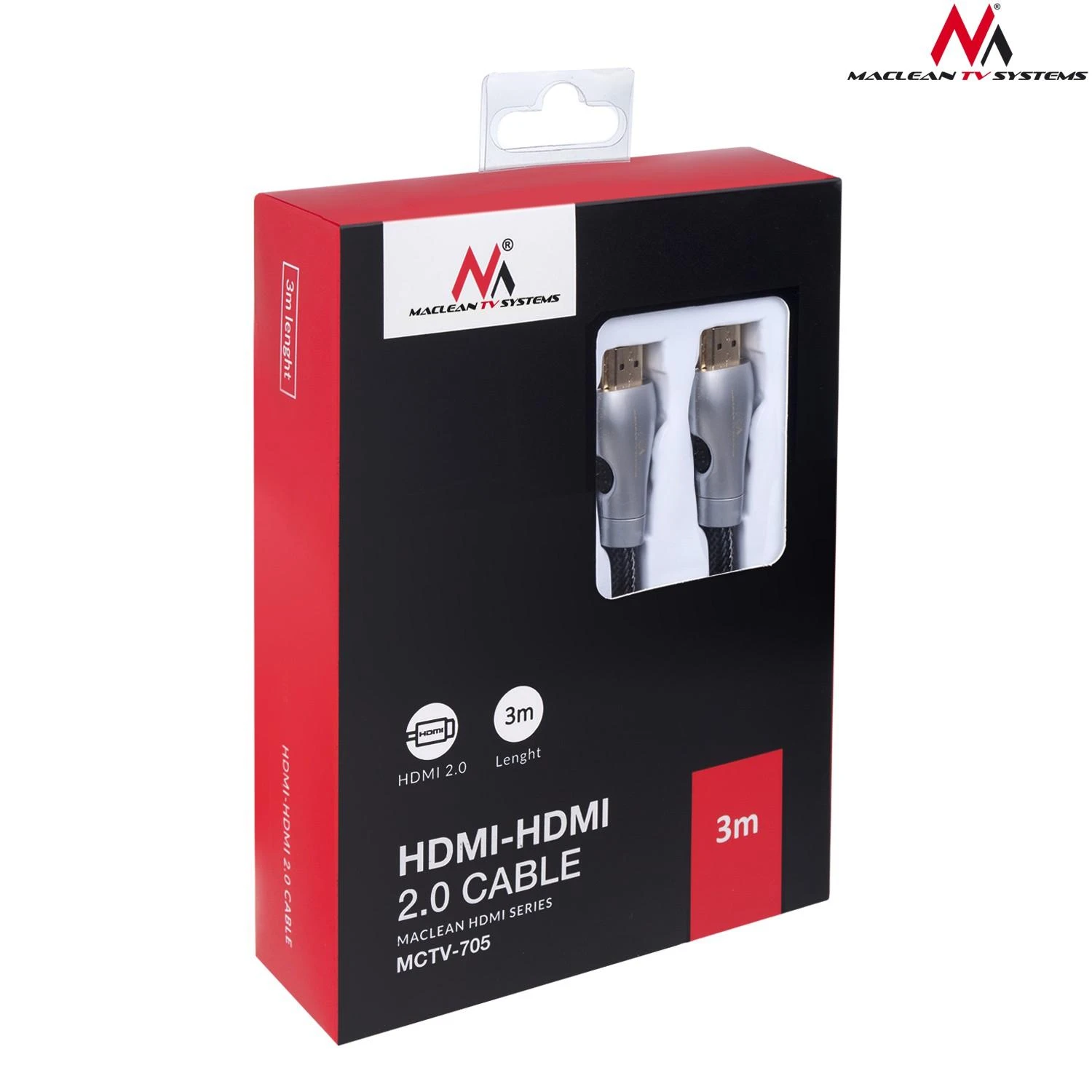 Maclean HDMI-HDMI 3m laidas originalioje pakuotėje