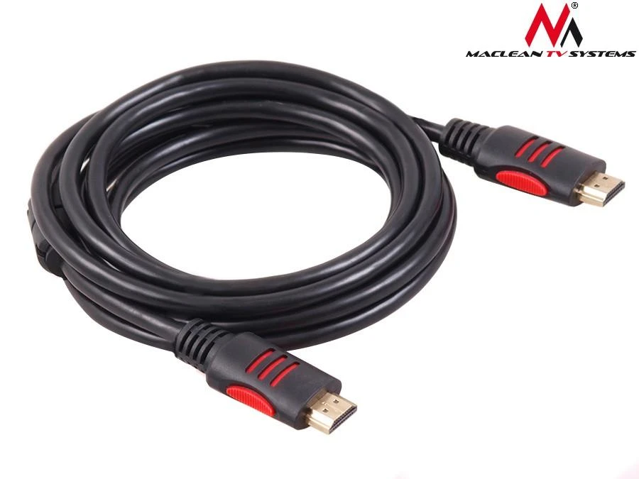 Maclean HDMI laidas su ferito filtrais ir raudonais jungiamaisiais elementais