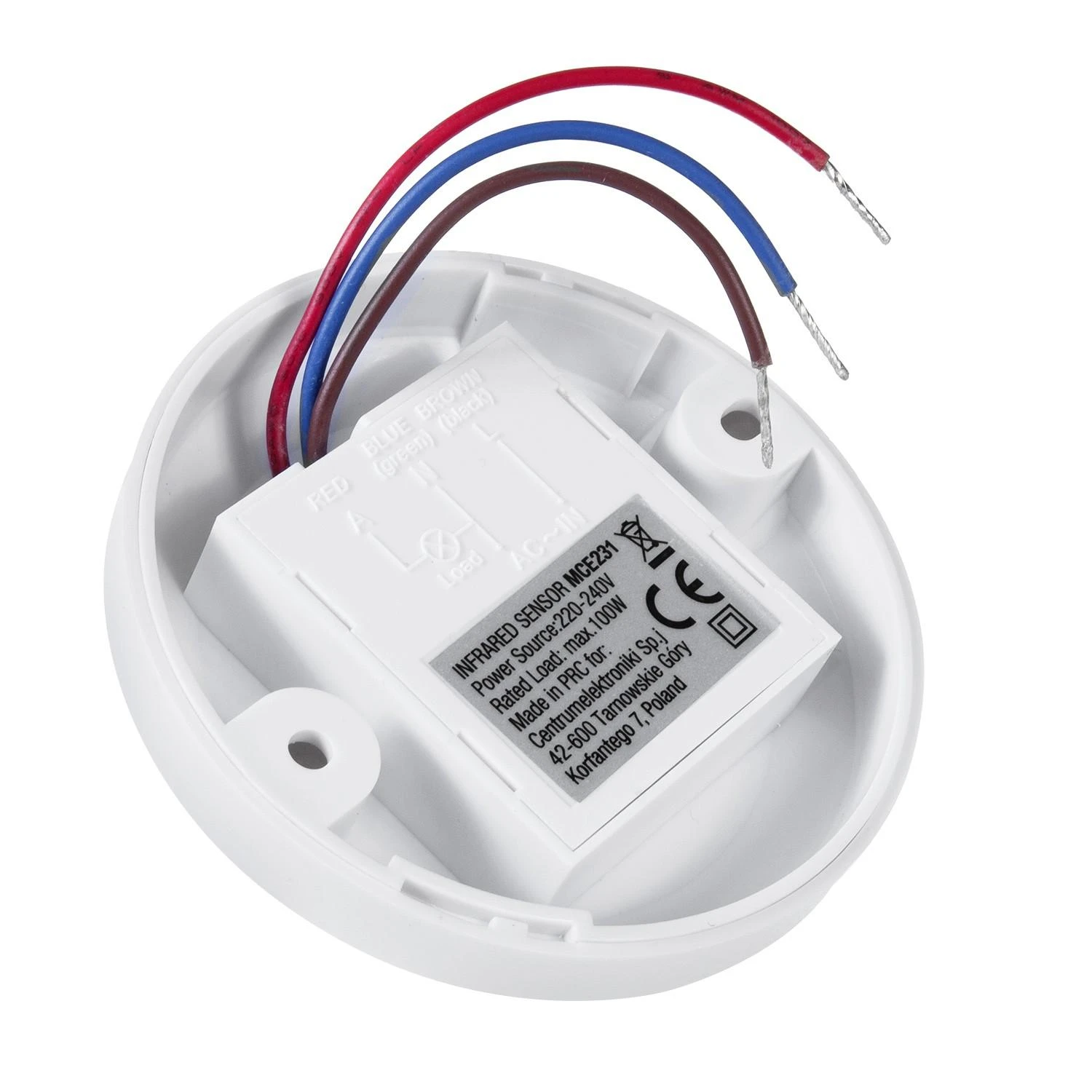 Czujnik „Maclean“ PIR judesio jutiklis, lubinis, 6 m veikimo nuotolis, maks. 100 W (LED), MCE231
