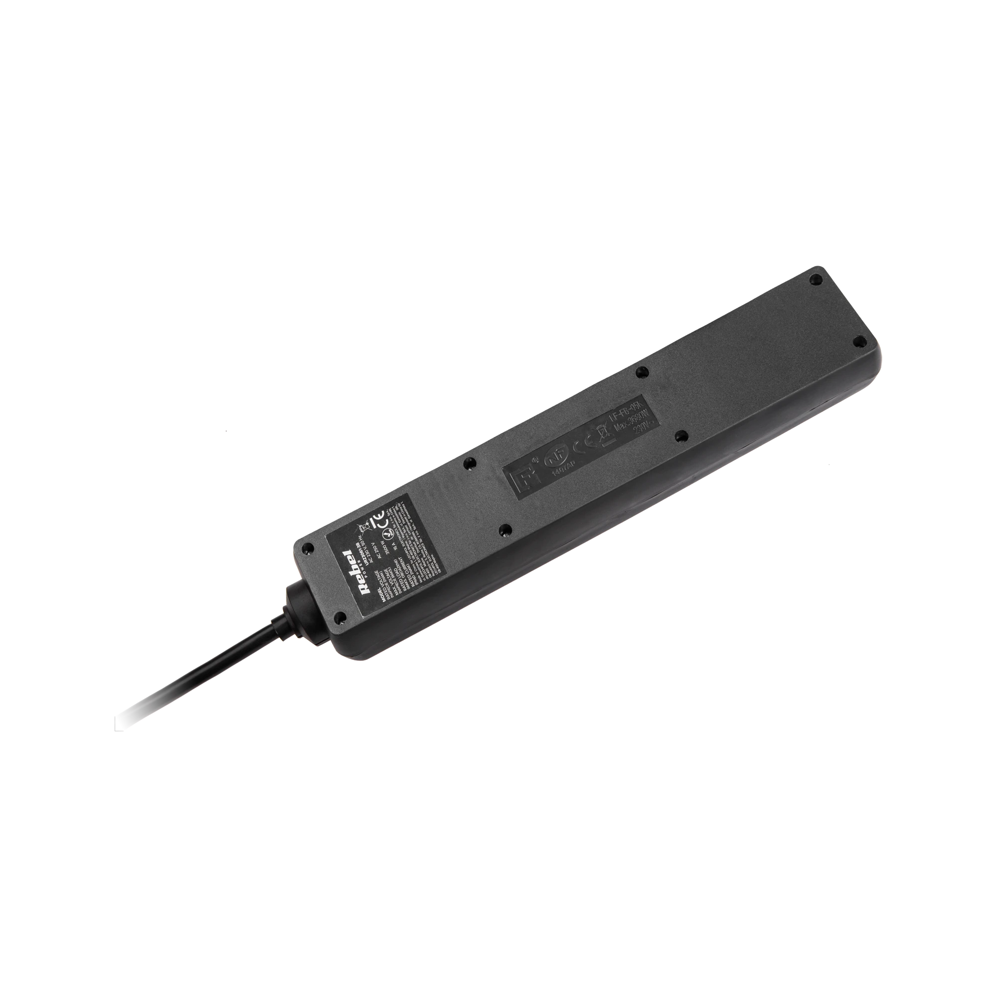 Rebel elektros tinklo ilgintuvas 5 lizdai su jungikliu 3m - 1.5mm