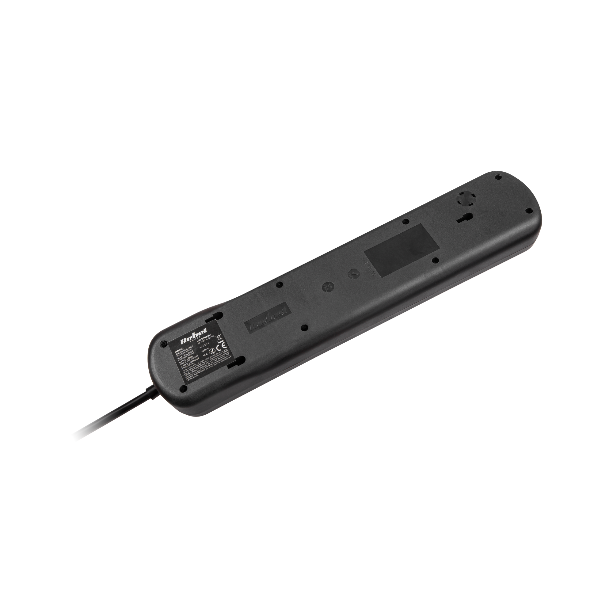 Rebel elektros tinklo ilgintuvas 5 lizdai su jungikliu 3m - 3x1.5mm