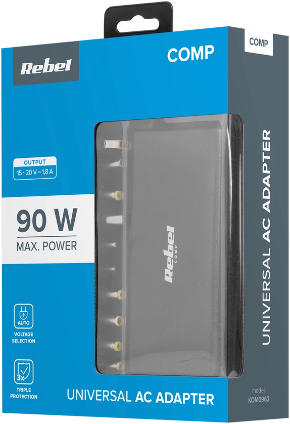 Rebel universalus maitinimo šaltinis 11 gnybtų 90 W 15-20 V automatinis su Power Delivery funkcija