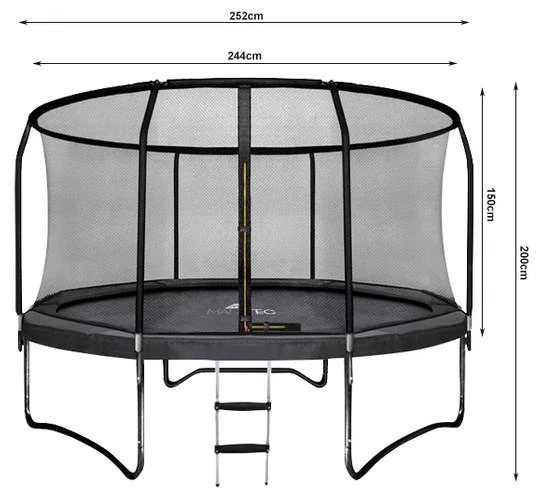 Malatec batutas su vidiniu tinklu, 244cm