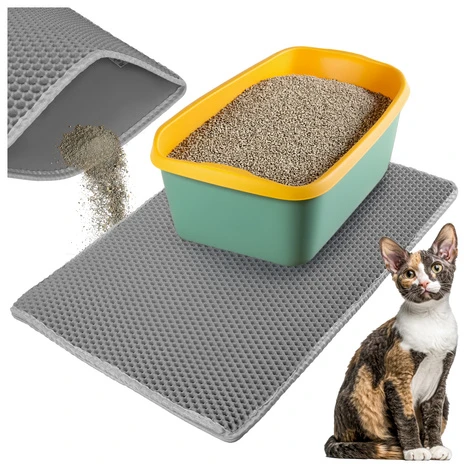 Litter box mat 75x55cm - pilka Purlov