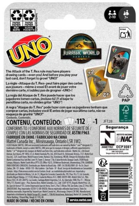 Mattel UNO kortos JURASSIC WORLD (JFT28)