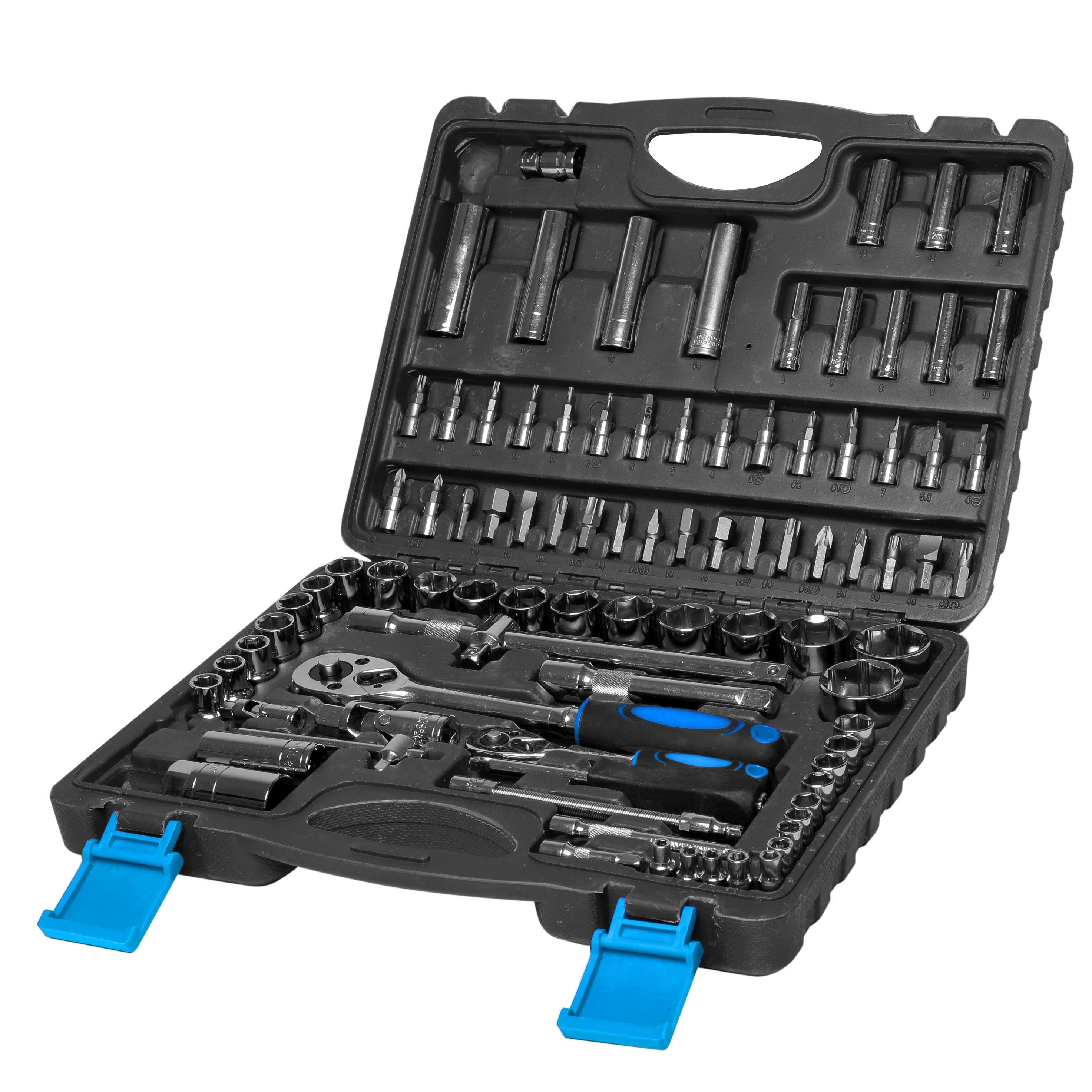Mega Rinkinys 94 galvučių ir antgalių rinkinys 1/2'', 1/4'', 4-32 mm