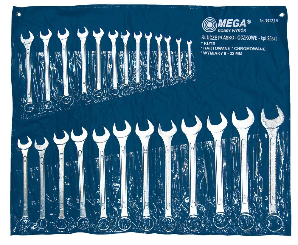 Mega Klucz Kombinuotų raktų rinkinys, 25 vnt., 6–32 mm, dėkle