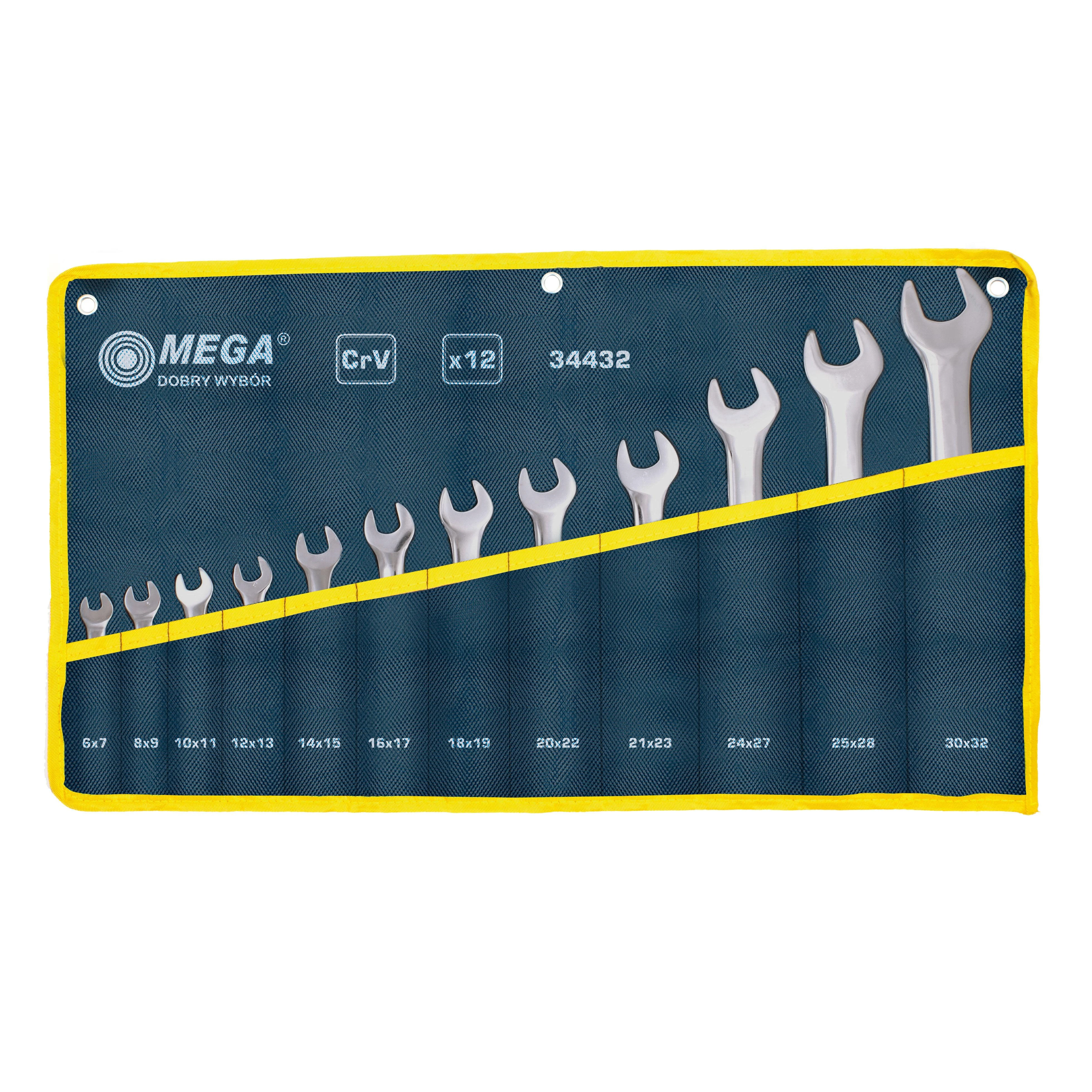 Mega Klucze Atviri raktai 12 vnt. (6 * 7 - 30 * 32 mm), CV