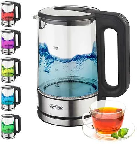 Mesko MS 1301 juodas Virdulys stiklinis 1,7 l su regulacją temp.