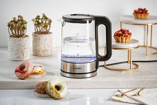 Mesko | Virdulys | MS 1301b | Electric | 1850 W | 1.7 L | Glass | 360° rotational base | Juodas
