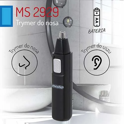 Mesko | Nose trimmer | MS 2929 | Nose/Ear trimmer | Juodas
