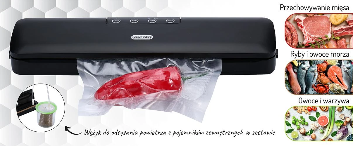 Mesko | Vacuum sealer | MS 4492 | Power 95 W | Juodas