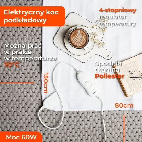 Šildoma antklodė Mesko MS 7419, balta