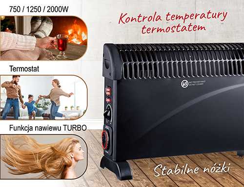Mesko MS 7741 juodas Konvektorinis šildytuvas su laikmačiu ir turbo oro srautu