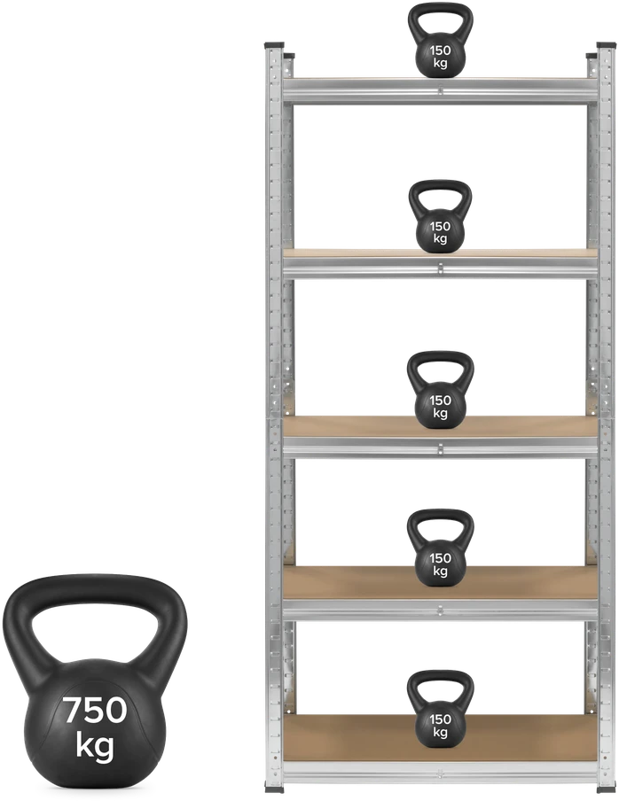 Metalinė sandėlio lentyna 150x70x30 sidabrinė Rebel