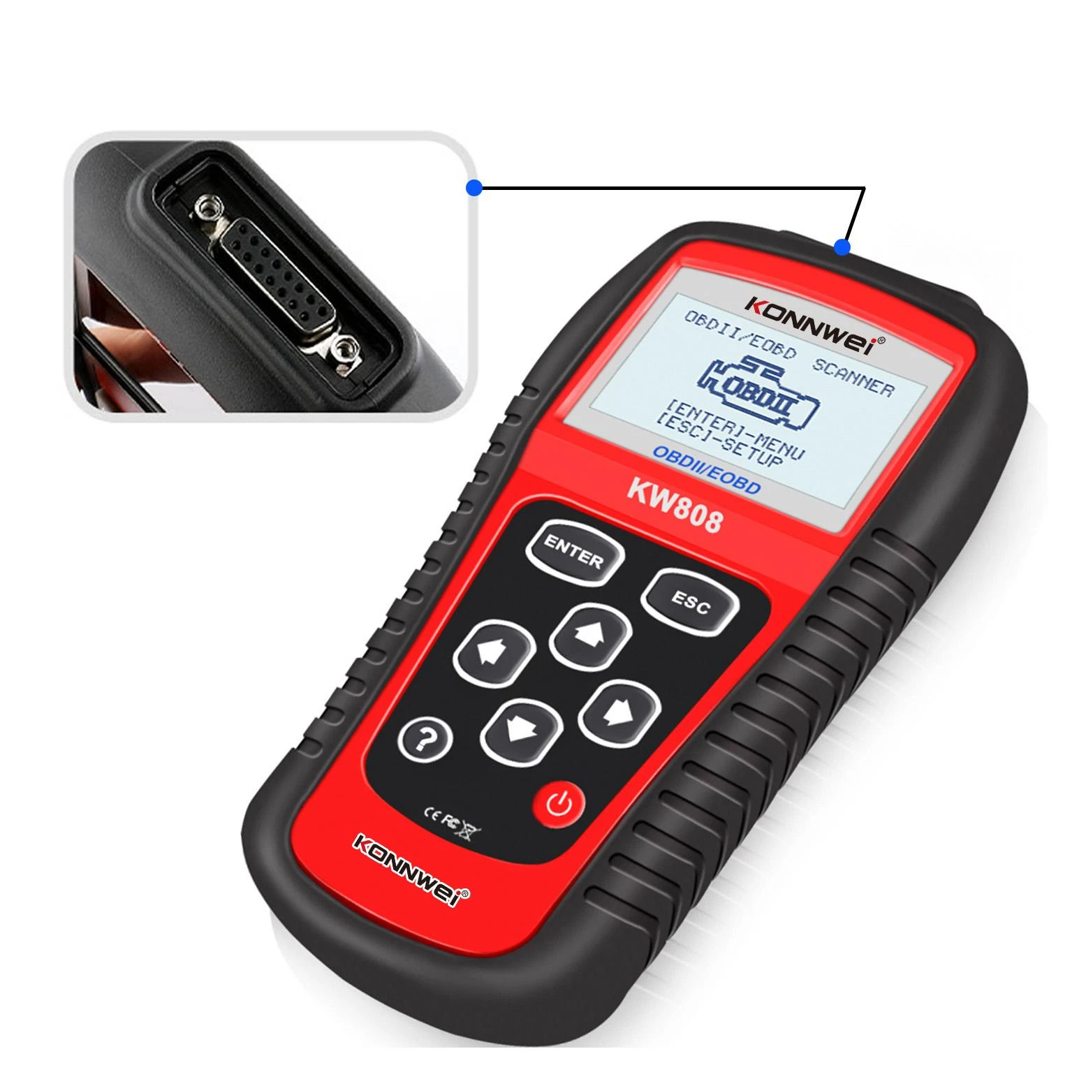 Diagnostinis matuoklis, OBD2 skaitytuvas Konnwei KW808