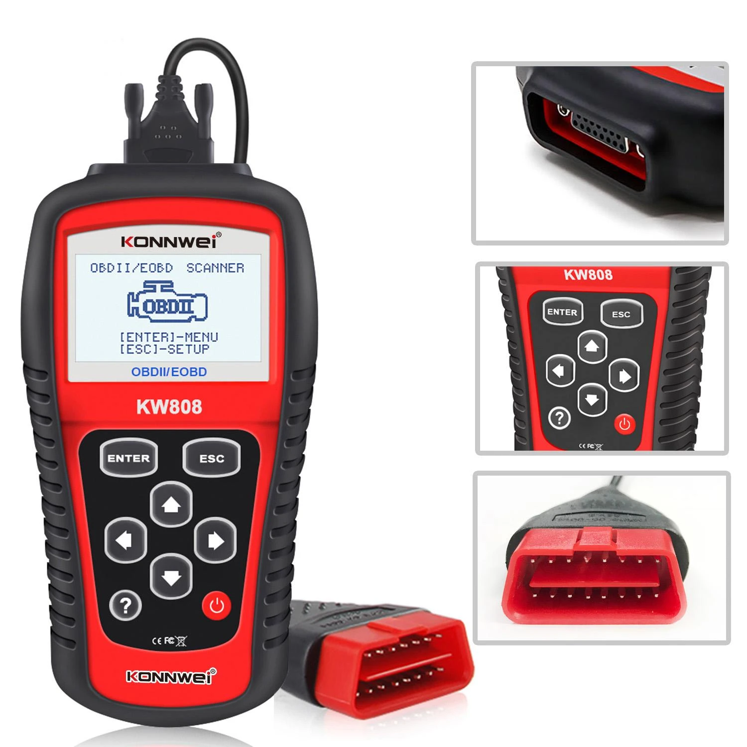 Diagnostinis matuoklis, OBD2 skaitytuvas Konnwei KW808